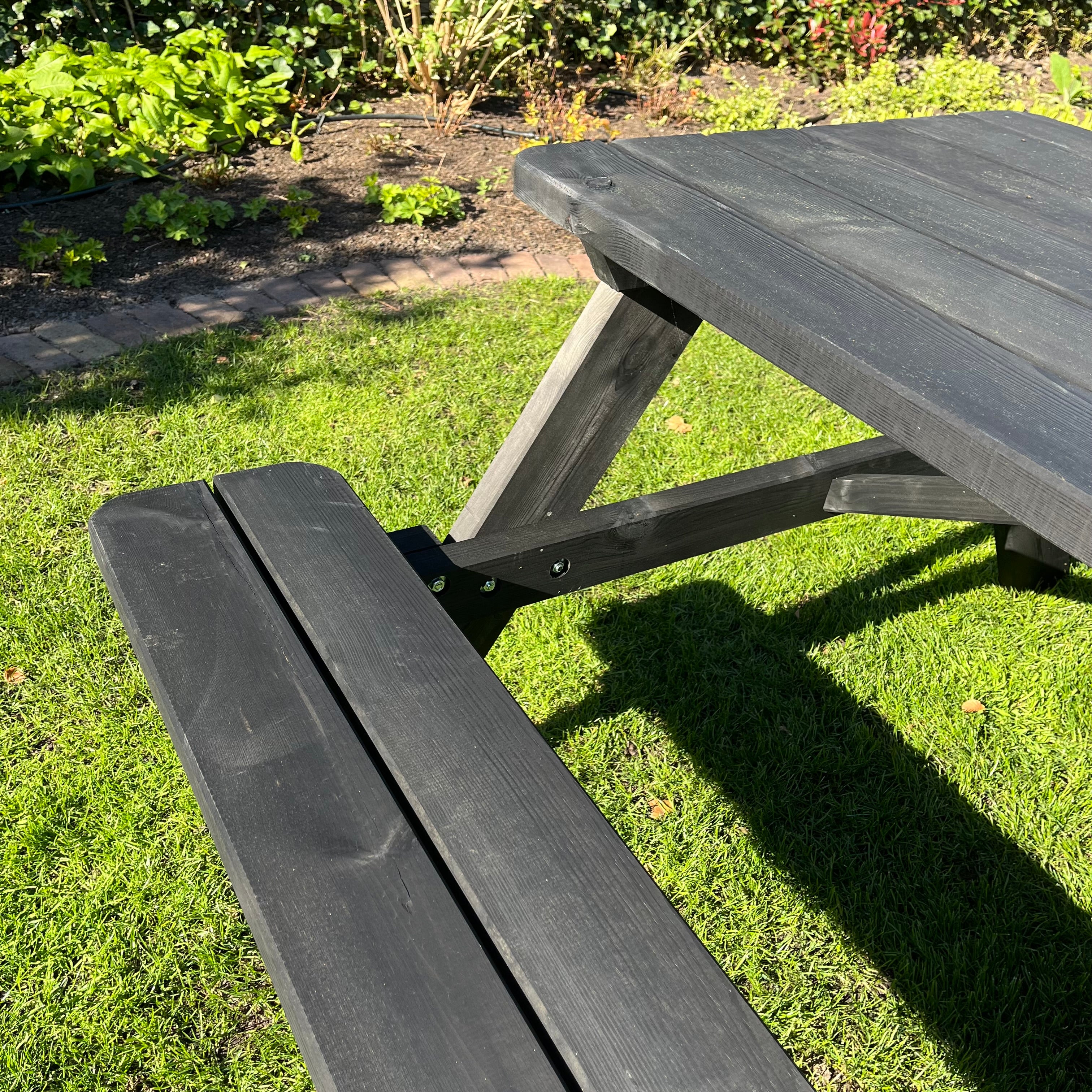 Picknicktafel DeLuxe - Zwart - 200cm