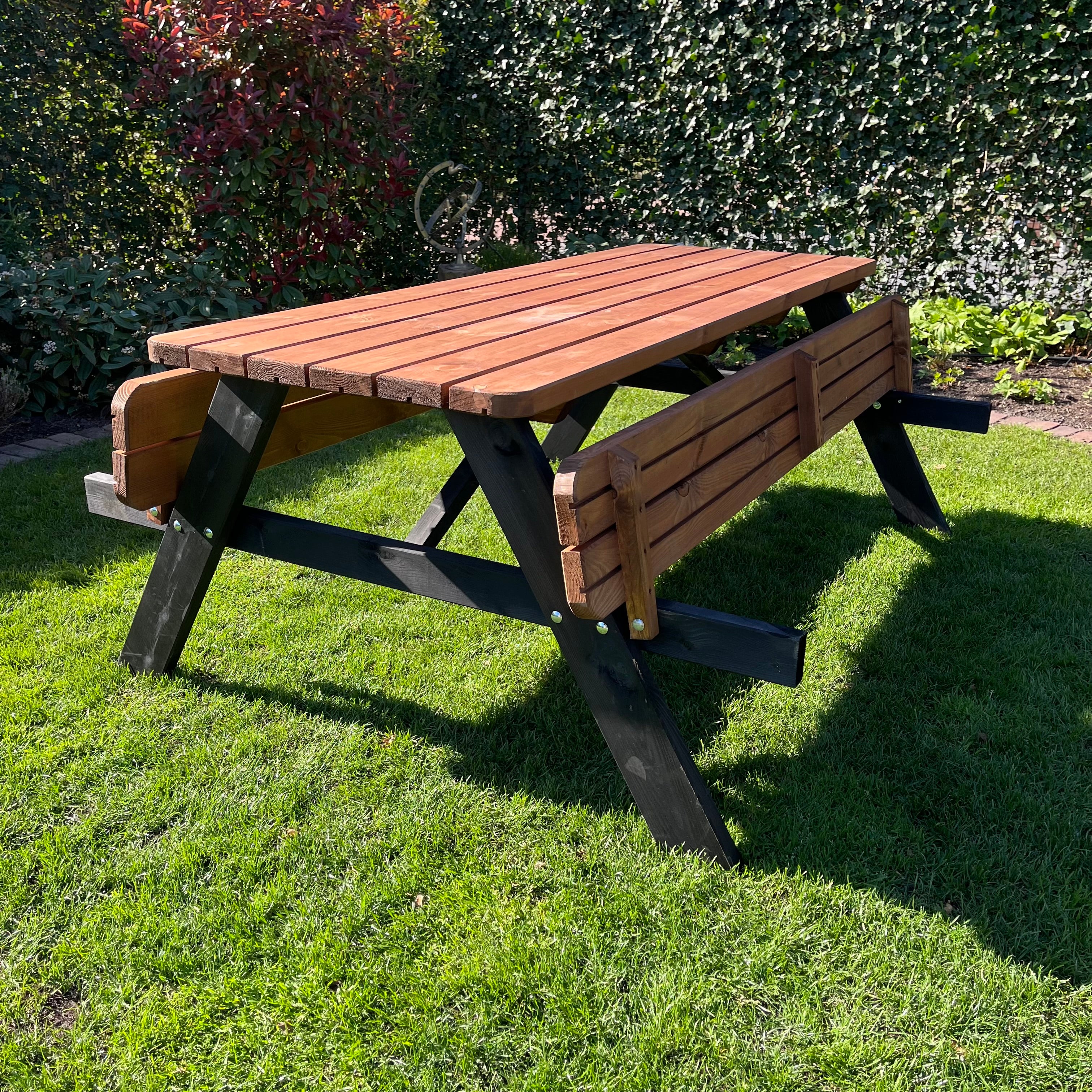 Picknicktafel DeLuxe - Zwart-bruin - 200cm