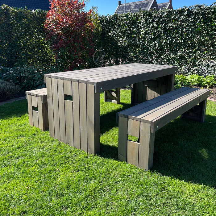 Salon de jardin Anthracite | Imprégné | 180 cm