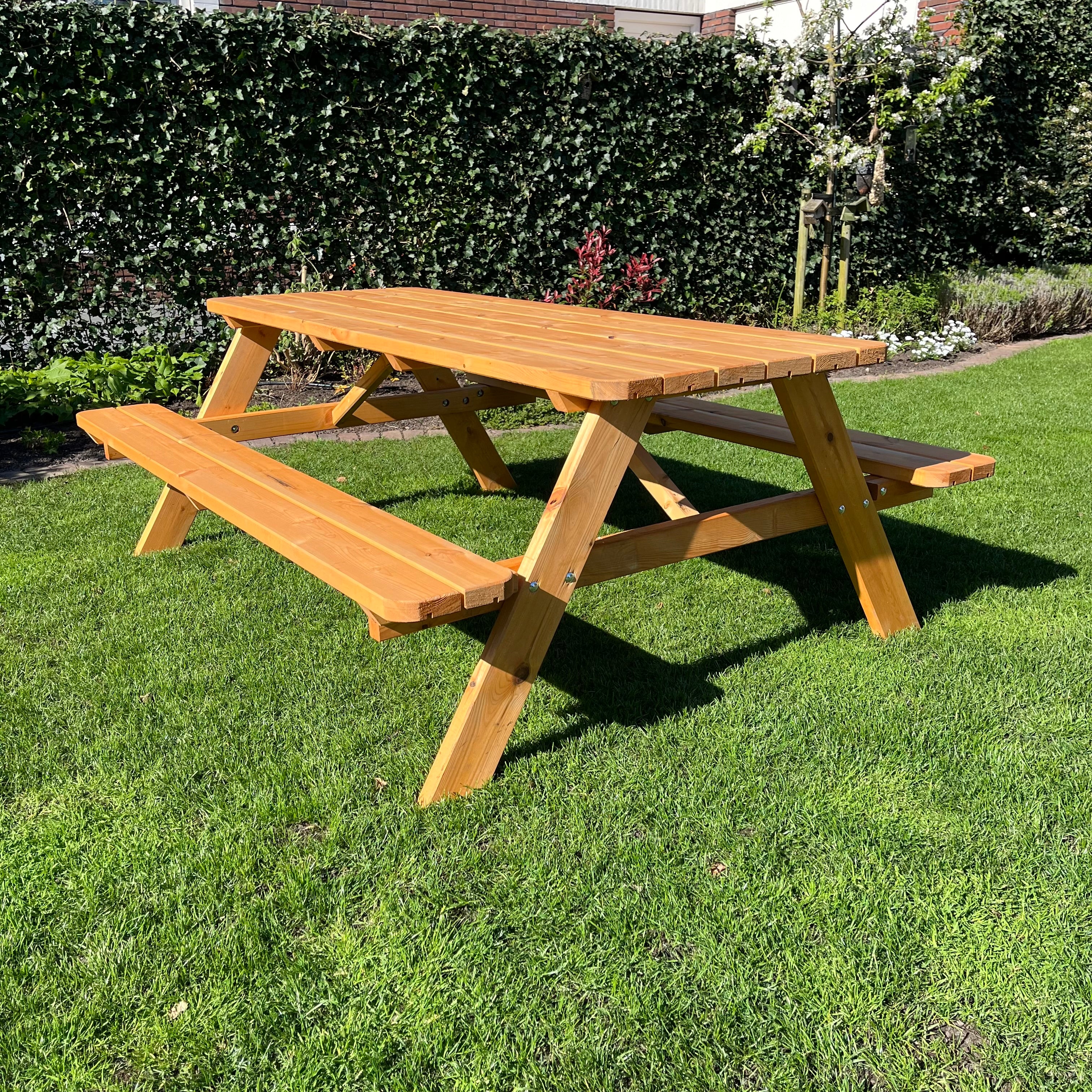 Picknicktisch DeLuxe | Douglas-Look/Redwood | 200cm