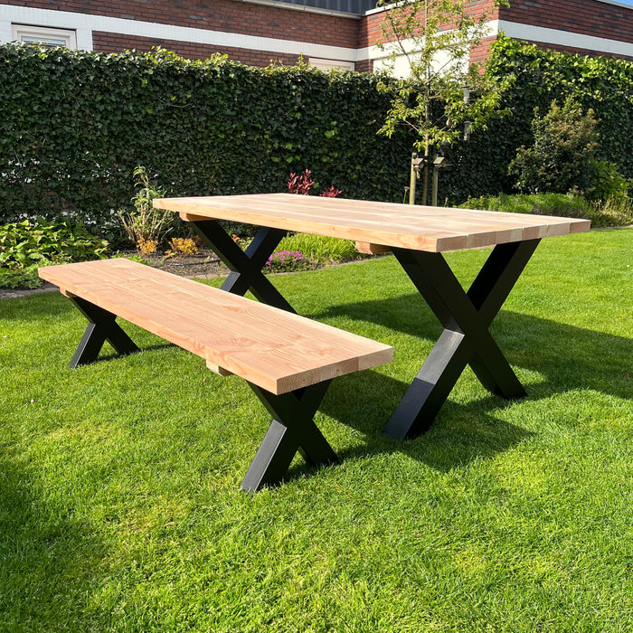 Table de jardin Rusto | Douglas/acier | Plusieurs tailles