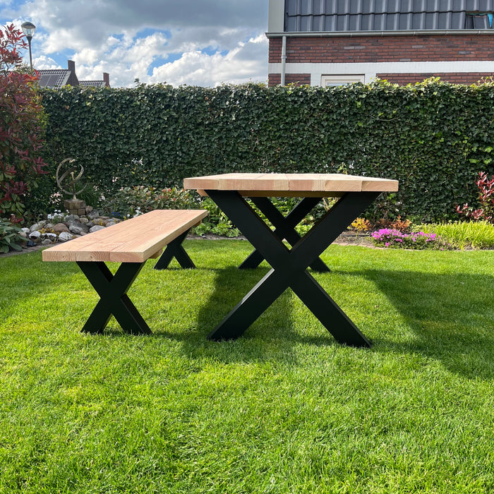 Table de jardin Rusto | Douglas/acier | Plusieurs tailles