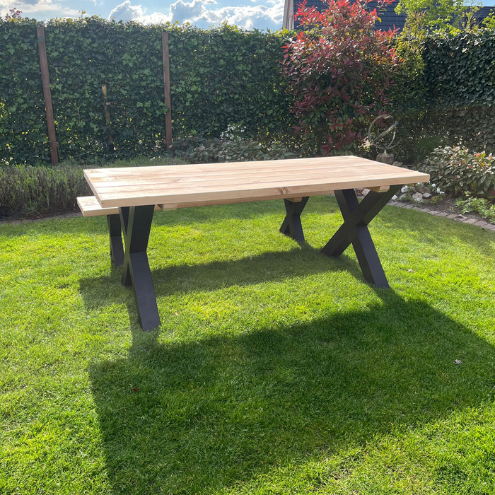 Table de jardin Rusto | Douglas/acier | Plusieurs tailles