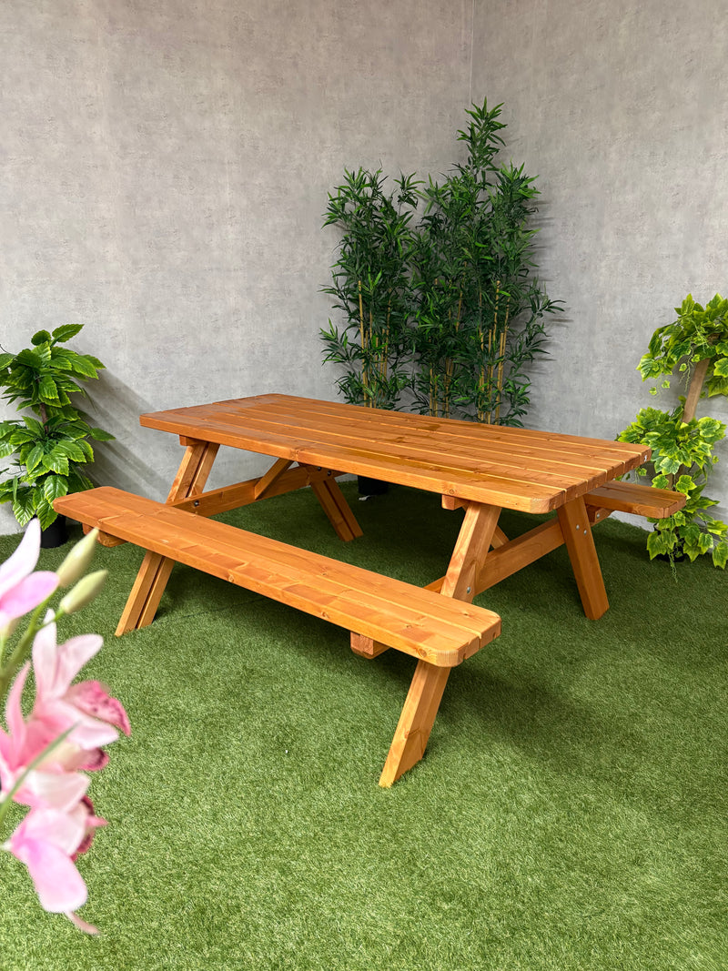 Picknicktafel DeLuxe | Douglas Look/Redwood | 180cm