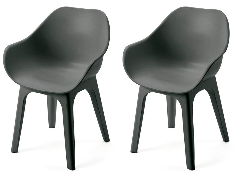 Split - Chaise de jardin avec accoudoirs lot de 2